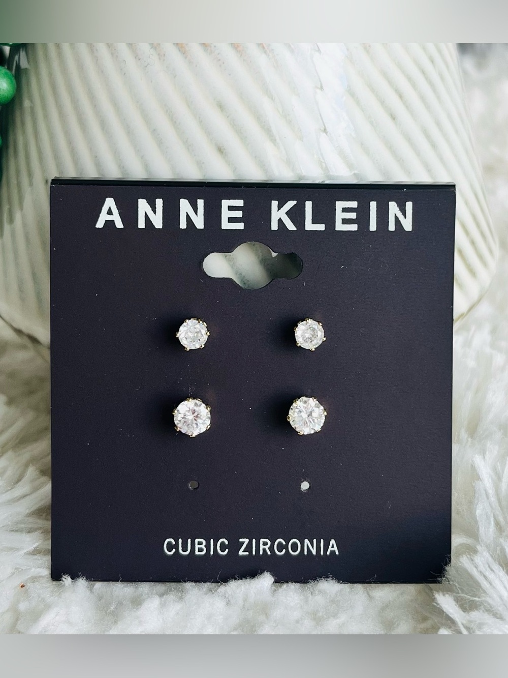 Anne Klein Cubic Zirconia Stud Earring Duo